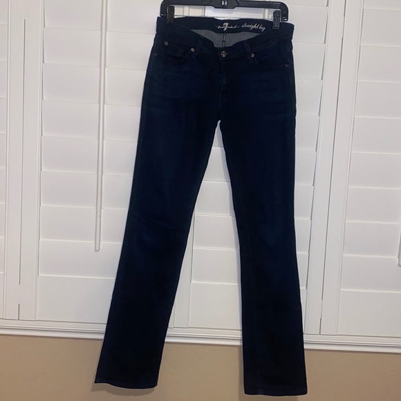 7 For All Mankind Dark Straight Fit Jean Size 27 - Picture 5 of 6